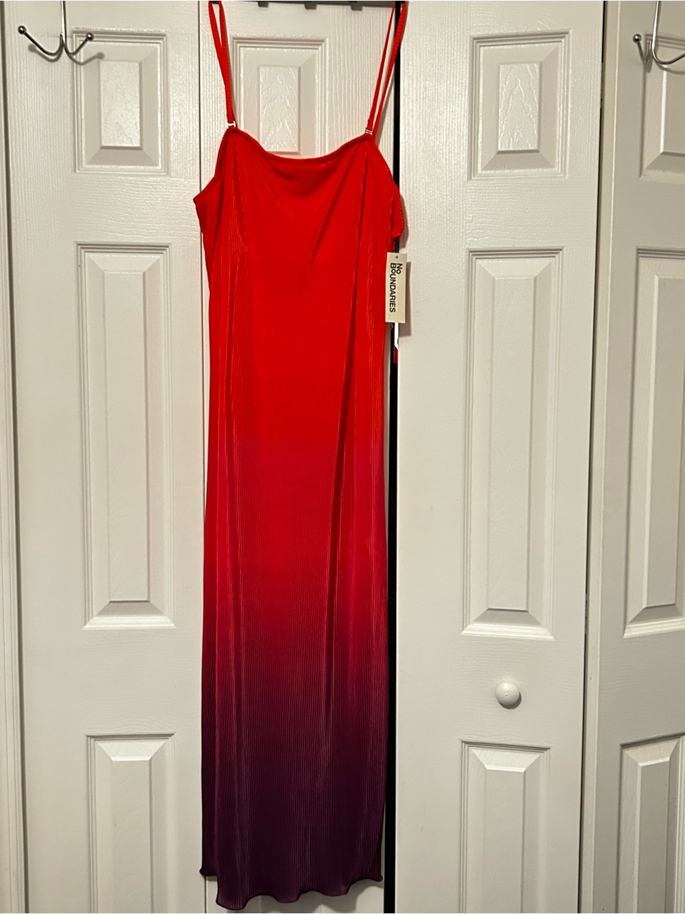 No Boundaries Red Ombre Maxi Slip Dress